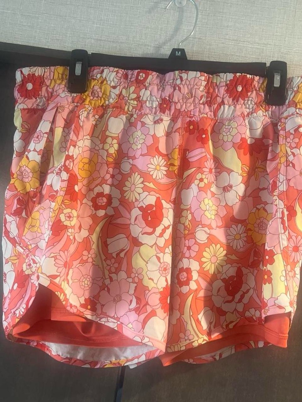 Avia Pink and Orange Floral Athletic Shorts